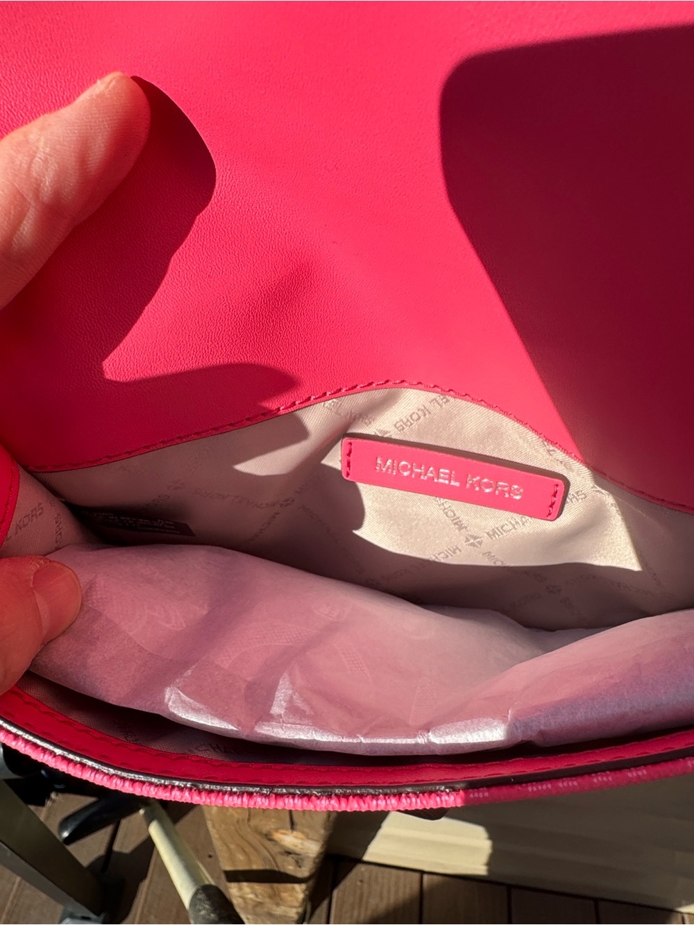 MICHAEL KORS Pink Envelope Crossbody Bag NWOT - Picture 4 of 5